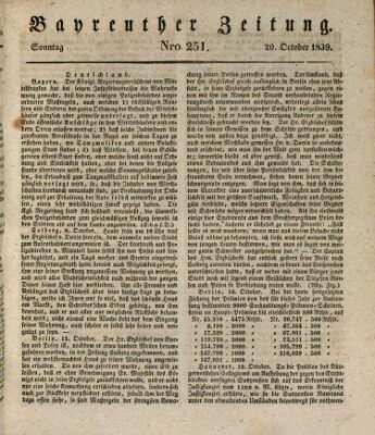 Bayreuther Zeitung Sonntag 20. Oktober 1839