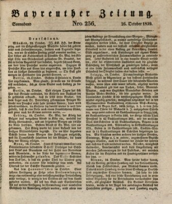 Bayreuther Zeitung Samstag 26. Oktober 1839