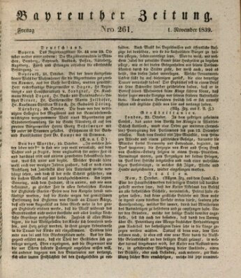 Bayreuther Zeitung Freitag 1. November 1839