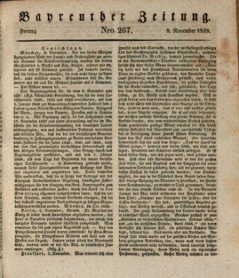 Bayreuther Zeitung Freitag 8. November 1839