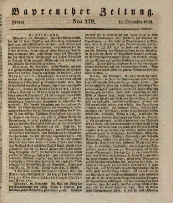 Bayreuther Zeitung Freitag 22. November 1839