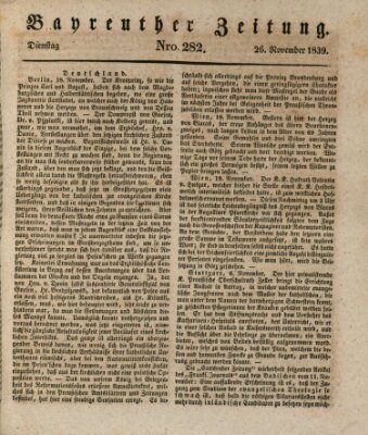 Bayreuther Zeitung Dienstag 26. November 1839