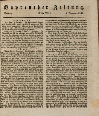 Bayreuther Zeitung Sonntag 8. Dezember 1839