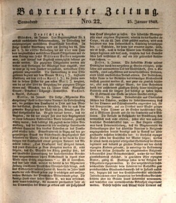 Bayreuther Zeitung Samstag 25. Januar 1840