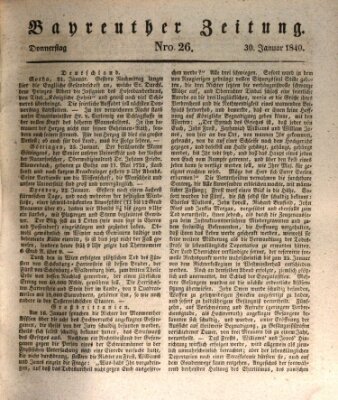 Bayreuther Zeitung Donnerstag 30. Januar 1840