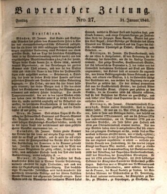 Bayreuther Zeitung Freitag 31. Januar 1840