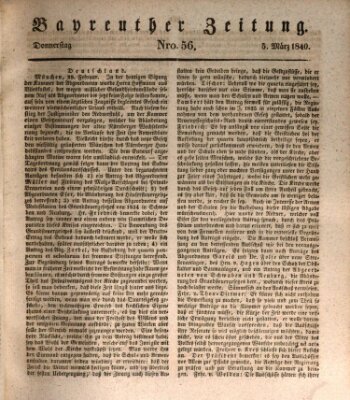Bayreuther Zeitung Donnerstag 5. März 1840