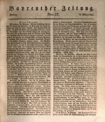 Bayreuther Zeitung Freitag 6. März 1840