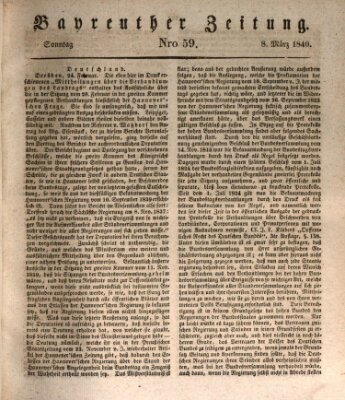 Bayreuther Zeitung Sonntag 8. März 1840