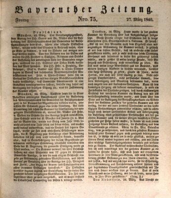 Bayreuther Zeitung Freitag 27. März 1840