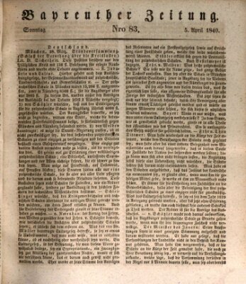 Bayreuther Zeitung Sonntag 5. April 1840