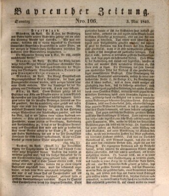 Bayreuther Zeitung Sonntag 3. Mai 1840