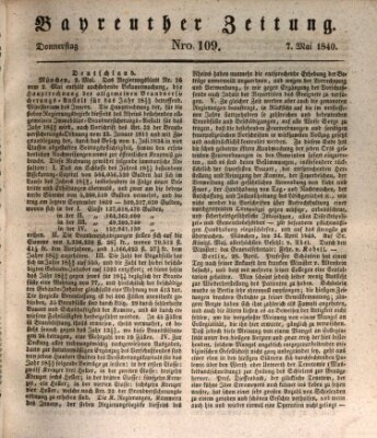 Bayreuther Zeitung Donnerstag 7. Mai 1840