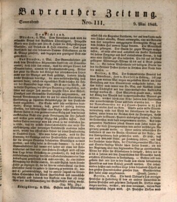 Bayreuther Zeitung Samstag 9. Mai 1840