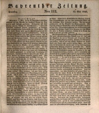 Bayreuther Zeitung Dienstag 12. Mai 1840