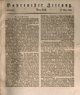 Bayreuther Zeitung Sonntag 17. Mai 1840