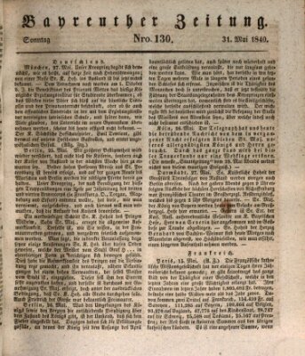 Bayreuther Zeitung Sonntag 31. Mai 1840
