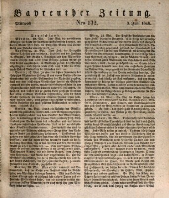 Bayreuther Zeitung Mittwoch 3. Juni 1840