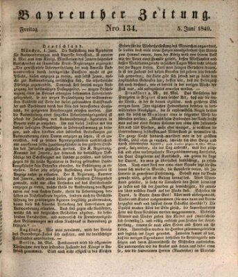 Bayreuther Zeitung Freitag 5. Juni 1840