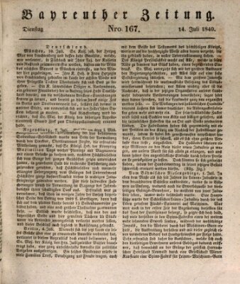 Bayreuther Zeitung Dienstag 14. Juli 1840