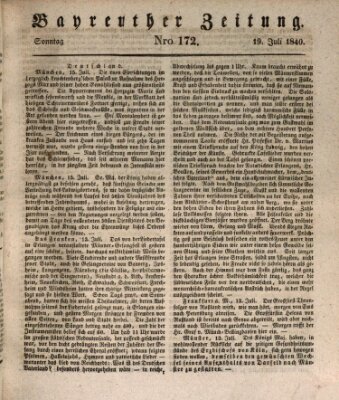 Bayreuther Zeitung Sonntag 19. Juli 1840