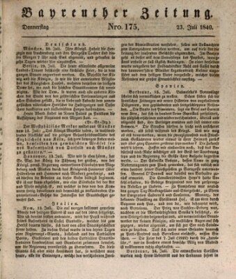 Bayreuther Zeitung Donnerstag 23. Juli 1840