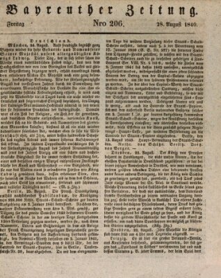 Bayreuther Zeitung Freitag 28. August 1840