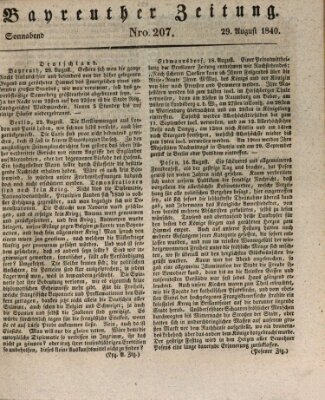 Bayreuther Zeitung Samstag 29. August 1840