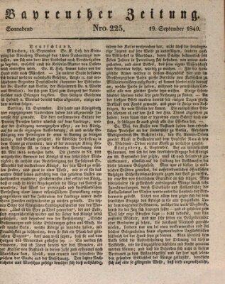 Bayreuther Zeitung Samstag 19. September 1840