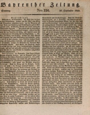 Bayreuther Zeitung Sonntag 20. September 1840