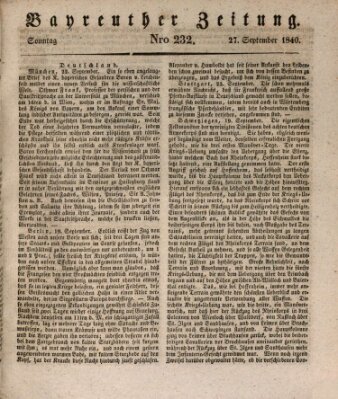 Bayreuther Zeitung Sonntag 27. September 1840