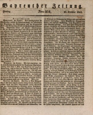 Bayreuther Zeitung Freitag 23. Oktober 1840