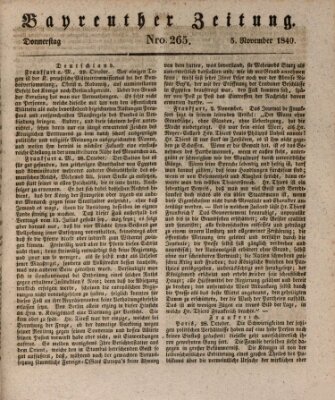 Bayreuther Zeitung Donnerstag 5. November 1840