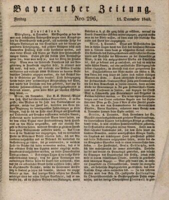 Bayreuther Zeitung Freitag 11. Dezember 1840