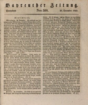 Bayreuther Zeitung Samstag 26. Dezember 1840