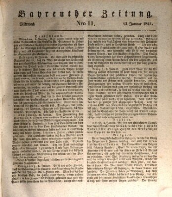 Bayreuther Zeitung Mittwoch 13. Januar 1841