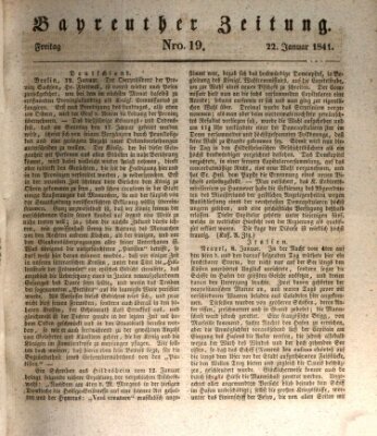 Bayreuther Zeitung Freitag 22. Januar 1841