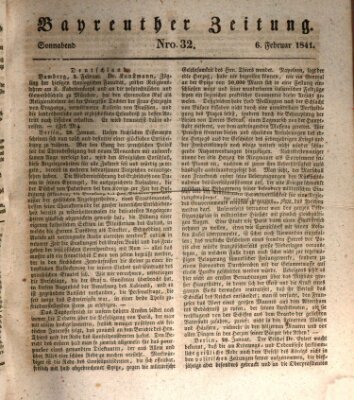 Bayreuther Zeitung Samstag 6. Februar 1841