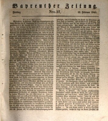 Bayreuther Zeitung Freitag 12. Februar 1841