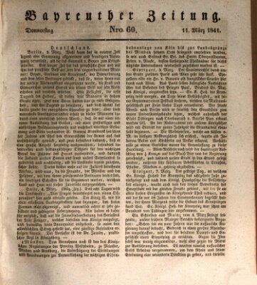 Bayreuther Zeitung Donnerstag 11. März 1841