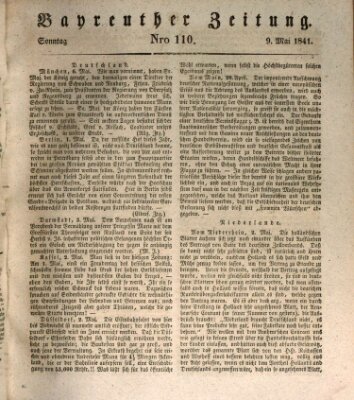 Bayreuther Zeitung Sonntag 9. Mai 1841