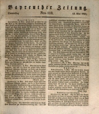 Bayreuther Zeitung Donnerstag 13. Mai 1841