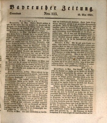 Bayreuther Zeitung Samstag 15. Mai 1841