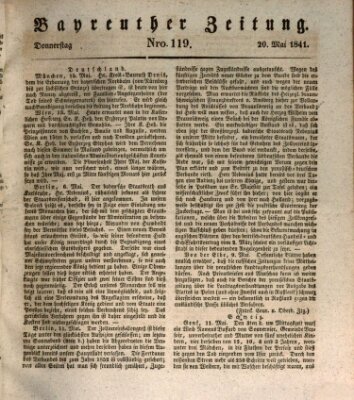 Bayreuther Zeitung Donnerstag 20. Mai 1841