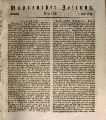 Bayreuther Zeitung Dienstag 1. Juni 1841