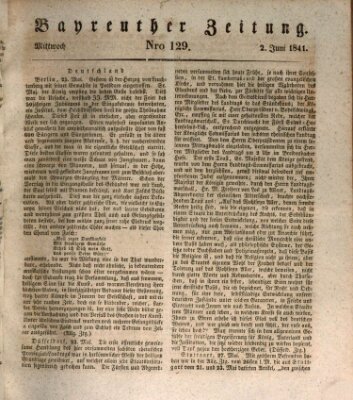 Bayreuther Zeitung Mittwoch 2. Juni 1841