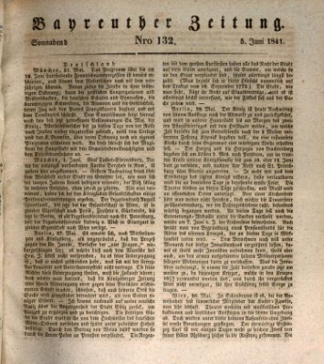 Bayreuther Zeitung Samstag 5. Juni 1841