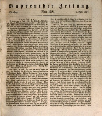 Bayreuther Zeitung Dienstag 6. Juli 1841