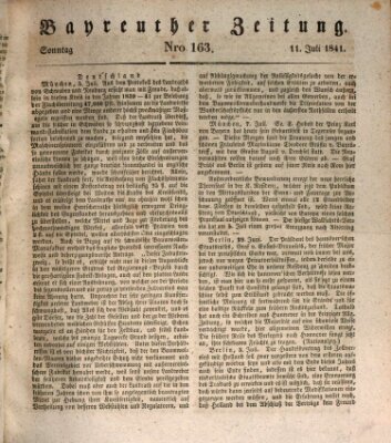 Bayreuther Zeitung Sonntag 11. Juli 1841