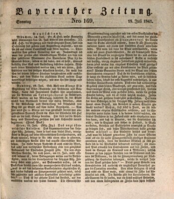 Bayreuther Zeitung Sonntag 18. Juli 1841